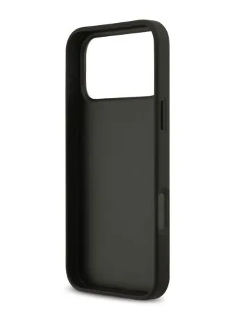 Guess для iPhone 17 Pro Max чехол PU 4G Double cardslot Triangle metal logo Hard Black