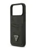Guess для iPhone 17 Pro Max чехол PU 4G Double cardslot Triangle metal logo Hard Black